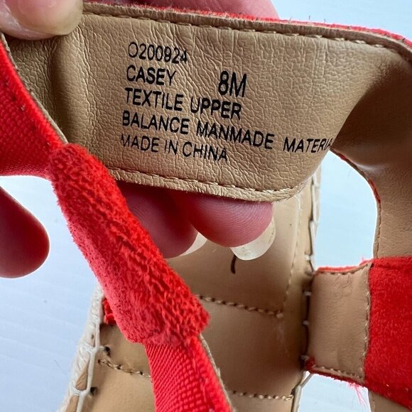 Me Too Casey Mini-Wedge Textile Criss Cross Open Toe Red Sandal Womens Size 8M - Picture 11 of 11